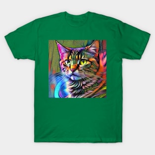 Artistic Cat Design T-Shirt